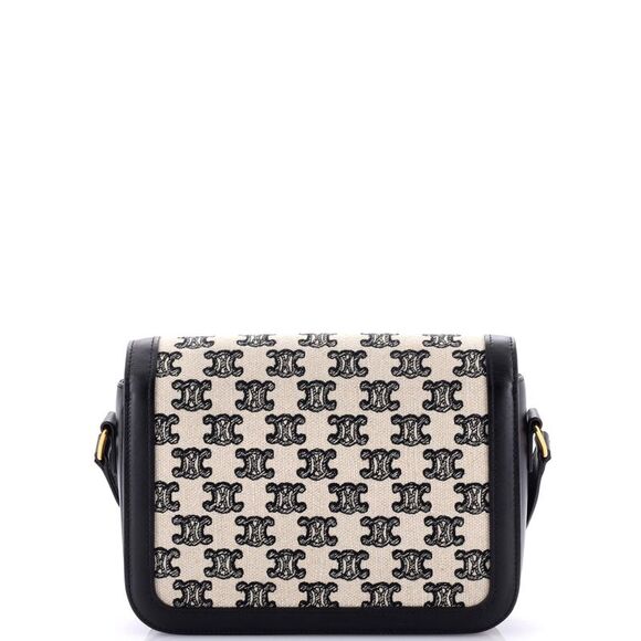 Celine Triomphe Shoulder Bag Triomphe Canvas Medium Black - Picture 3 of 8